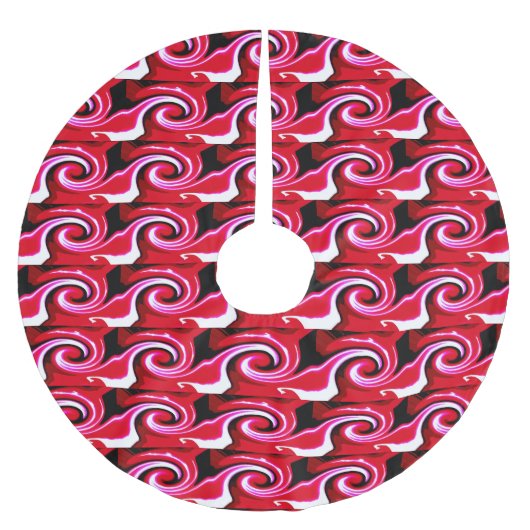 Jupon De Sapin En Polyester Brossé Vagues de Noël (Devant)