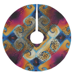 Jupon De Sapin En Polyester Brossé Vagues diagonales ornementales : Texture mosaïque