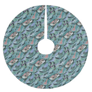 Jupon De Sapin En Polyester Brossé Vagues En Harmonie Acrylique Pour L'Art Abstrait