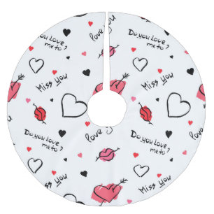 Jupon De Sapin En Polyester Brossé Valentine's Hearts Arrow sans couture