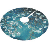 Jupon De Sapin En Polyester Brossé Van Gogh Almond Blossoms Dark Turquoise (Angle)