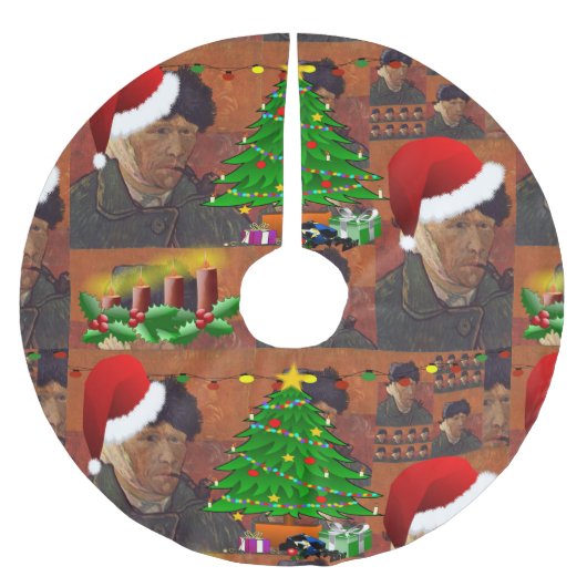 Jupon De Sapin En Polyester Brossé van gogh stockage noël de Noël (Devant)