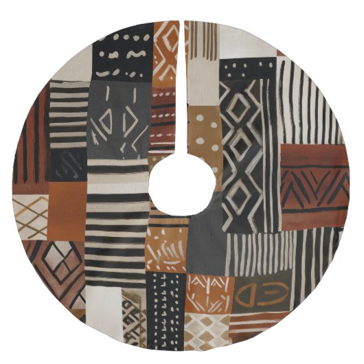 Jupon De Sapin En Polyester Brossé Variations of African motifs in earth tones (Devant)