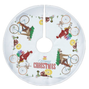 Jupon De Sapin En Polyester Brossé Vélo à la maison de grand-mère - Jupe d'arbre de N