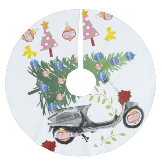 Jupon De Sapin En Polyester Brossé Vélo de jupe de Noël (Devant)