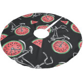 Jupon De Sapin En Polyester Brossé Vélos à roue de pastèque, motif d'été. (Angle)
