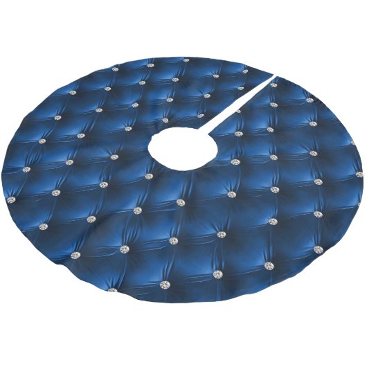 Jupon De Sapin En Polyester Brossé Velvet Bleu Chaud Faux (Angle)