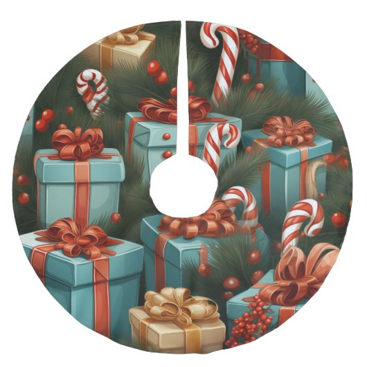 Jupon De Sapin En Polyester Brossé Venin de Christmas (Devant)