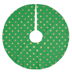 Jupon De Sapin En Polyester Brossé Vert avec points de Parties scintillant or