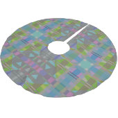 Jupon De Sapin En Polyester Brossé Vert bleu violet géométrique (Angle)