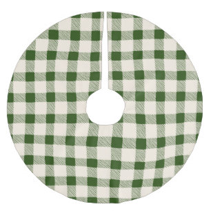 Jupon De Sapin En Polyester Brossé Vert de ferme blanc cassé à carreaux buffle dessin