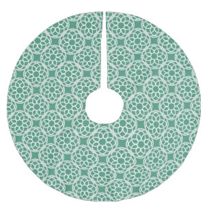 Jupon De Sapin En Polyester Brossé Vert émeraude blanc motif géométrique sans couture