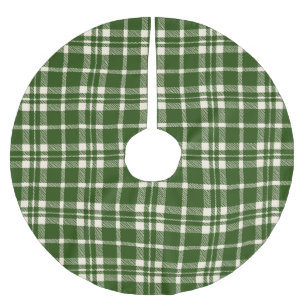 Jupon De Sapin En Polyester Brossé Vert Noël blanc cassé plaid rustique de ferme