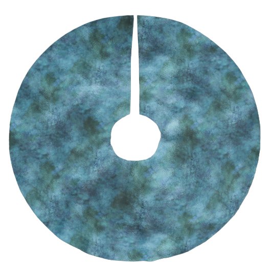 Jupon De Sapin En Polyester Brossé Vert Turquoise Aqua Bleu Terre Marbre Océan Abstra (Devant)