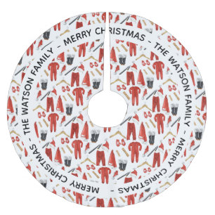 Jupon De Sapin En Polyester Brossé Vêtements de Père Noël Fantaisistes Cadeau de Noël