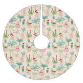 Jupon De Sapin En Polyester Brossé Vibes de vacances tropicales Motif de Noël (Devant)