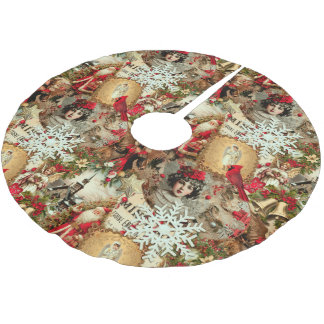 Jupon De Sapin En Polyester Brossé Victorian Yuletide Treasures Collage