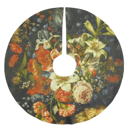 Jupon De Sapin En Polyester Brossé Vie morte avec fleurs et fruits (Devant)