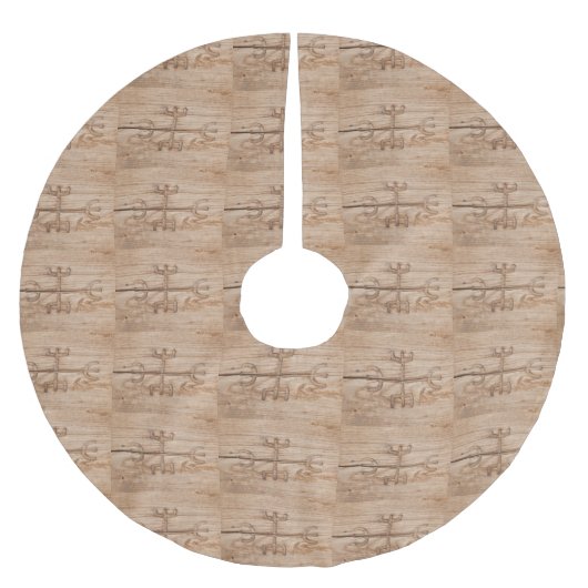 Jupon De Sapin En Polyester Brossé Viking rune on cracked wood (Devant)