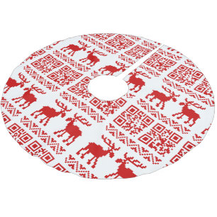 Jupon De Sapin En Polyester Brossé Vilain Sweater QR Code Bonne année!