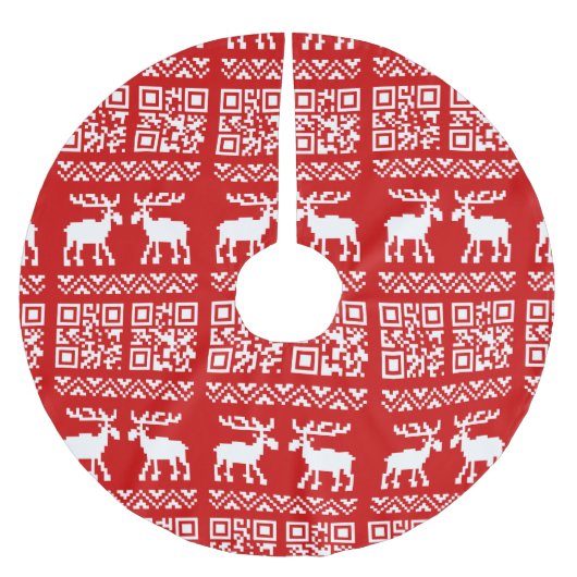 Jupon De Sapin En Polyester Brossé Vilain Sweater QR Code Bonne année! (Devant)