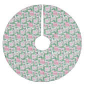 Jupon De Sapin En Polyester Brossé Village de Noël rose (Devant)