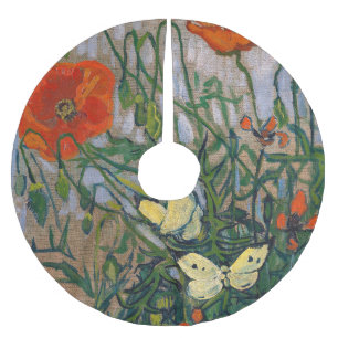 Jupon De Sapin En Polyester Brossé Vincent van Gogh - Papillons et Coquelicots