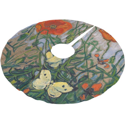 Jupon De Sapin En Polyester Brossé Vincent van Gogh - Papillons et papillons (Angle)