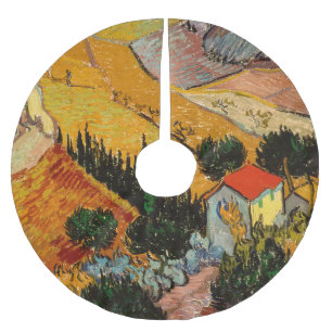 Jupon De Sapin En Polyester Brossé Vincent van Gogh - Paysage, Maison et Laboureur