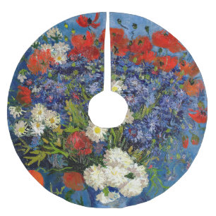 Jupon De Sapin En Polyester Brossé Vincent van Gogh - Vase avec Cornflowers & Poppies