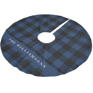 Jupon De Sapin En Polyester Brossé Vintage Blue et Black carreau de Buffalo Personnal