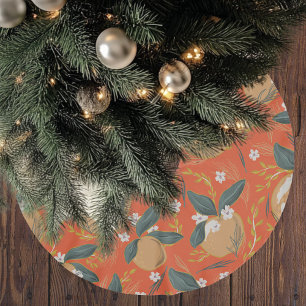 Jupon De Sapin En Polyester Brossé Vintage coloré orange Motif sans couture