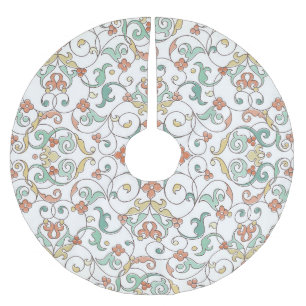 Jupon De Sapin En Polyester Brossé Vintage Line Art Ornement Est