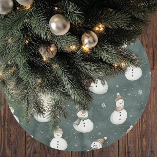 Jupon De Sapin En Polyester Brossé Vintage Neutre Noël Neiges Saga Vert