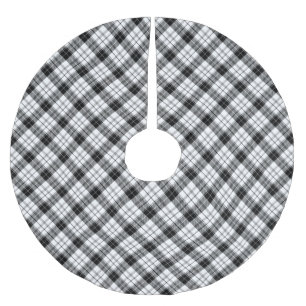 Jupon De Sapin En Polyester Brossé Vintage noir blanc flanc plaid motif diagonale