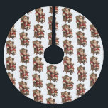 Jupon De Sapin En Polyester Brossé Vintage Père Noël traditionnel Motif de Noël<br><div class="desc">Jupe d'arbre avec une image de style vintage avec le Père Noël classique assis dans un fauteuil à l'ancienne. Joli design traditionnel de Noël.</div>