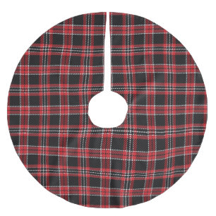 Jupon De Sapin En Polyester Brossé Vintage rouge noir et blanc rustique tartan plaid