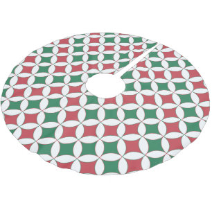 Jupon De Sapin En Polyester Brossé Vintage rouge rétro et vert Carré Plaid