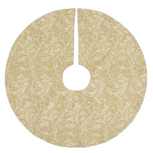 Jupon De Sapin En Polyester Brossé Vintage William Morris Arcadia Or Sans Couture