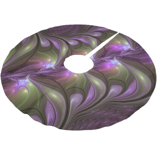 Jupon De Sapin En Polyester Brossé Violet Abstrait violet violet kaki fractal (Angle)