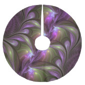 Jupon De Sapin En Polyester Brossé Violet Abstrait violet violet kaki fractal (Devant)