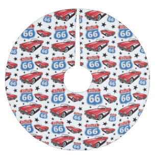 Jupon De Sapin En Polyester Brossé Voiture de sport classique rouge C1 1961 Route 66