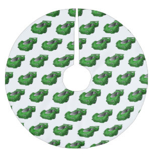 Jupon De Sapin En Polyester Brossé Voiture de sport verte avec illustration airfos