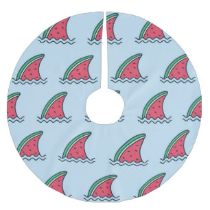 Jupon De Sapin En Polyester Brossé Watermelon shark : design motif vague.