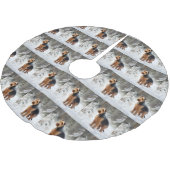 Jupon De Sapin En Polyester Brossé Welsh Terrier Laisser Neige Noël (Angle)