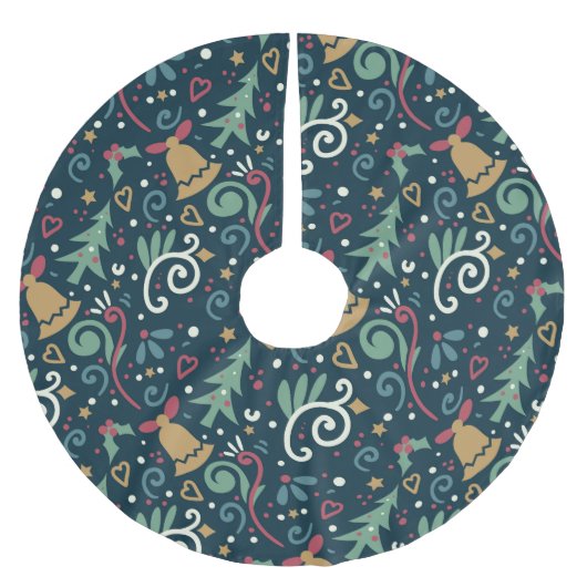 Jupon De Sapin En Polyester Brossé Whimsical Fun Winter Christmas (Devant)