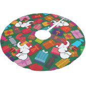 Jupon De Sapin En Polyester Brossé White Elephant Noël présente l'Arrière - plan vert (Angle)