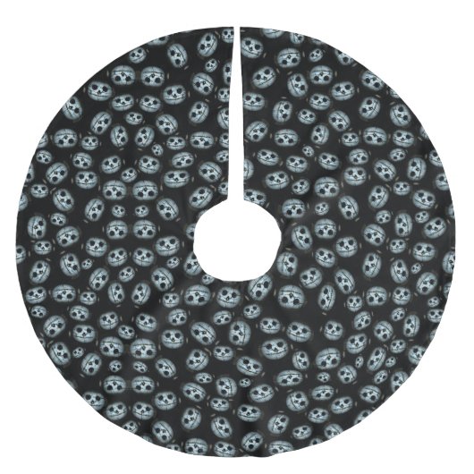 Jupon De Sapin En Polyester Brossé White Pumpkins Halloween (Devant)