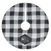 Jupon De Sapin En Polyester Brossé Wild Wonderful Christmas Black Buffalo Plaid ID604 (Devant)