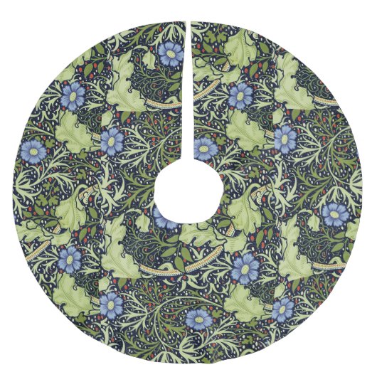 Jupon De Sapin En Polyester Brossé William Morris Fleur d'antiquité aux algues marine (Devant)